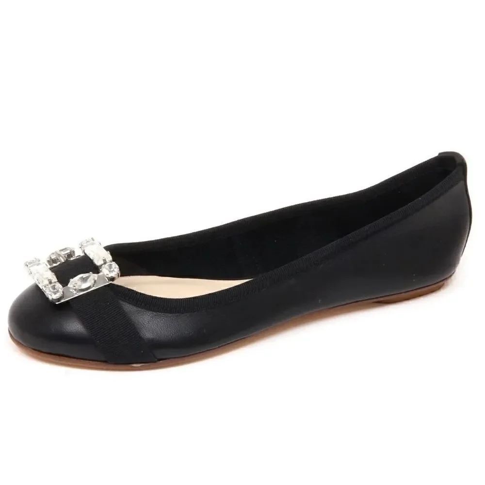 Anna Baiguera Annette Flex Ballerina Donna Black Crystal Buckle Shoe Women’s 40